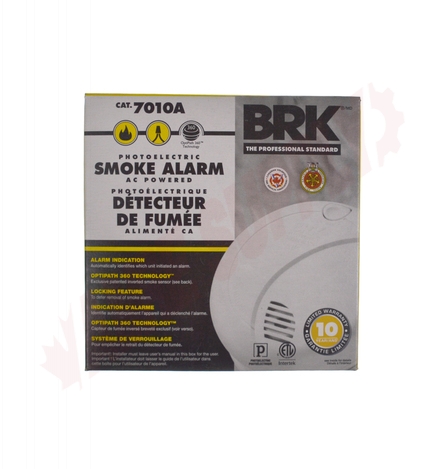 Photo 2 of 7010A : BRK 120V Hardwire Photoelectric Smoke Alarm 