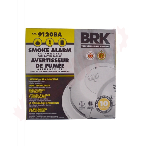 Photo 2 of 9120BA : BRK 120V Hardwire Ionization Smoke Alarm, Battery Backup