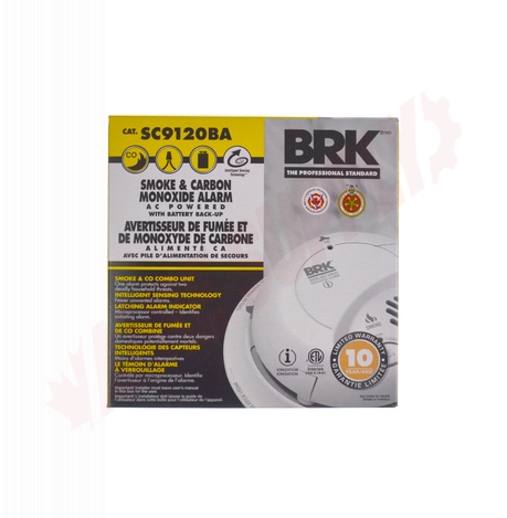 Photo 2 of SC9120BA : BRK Hardwire Ionization Smoke & Carbon Monoxide Alarm, Battery Backup