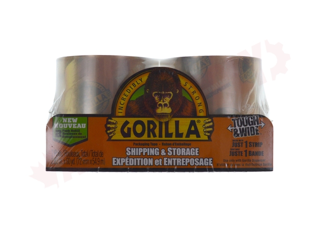 Photo 3 of 6130402 : Gorilla Tough & Wide Packaging Tape Refills, 3 x 90', 2/Pack
