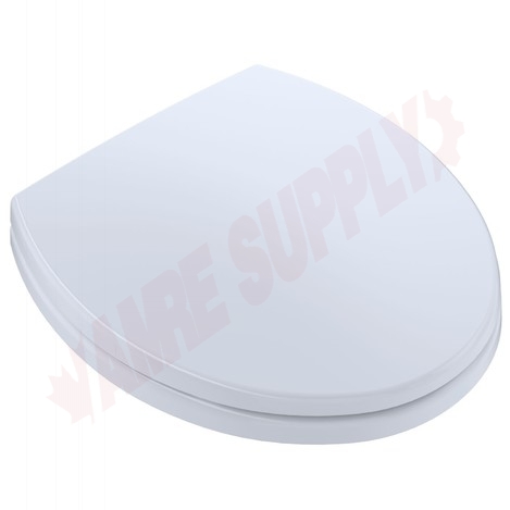 Photo 2 of SS113#01 : Toto Soft Close Toilet Seat, Round, Closed Front, Cotton White, with Cover