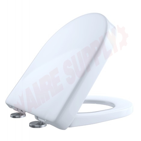 Photo 1 of SS117#01 : Toto Soft Close Toilet Seat, D-Shaped, Closed Front, Cotton White, with Cover