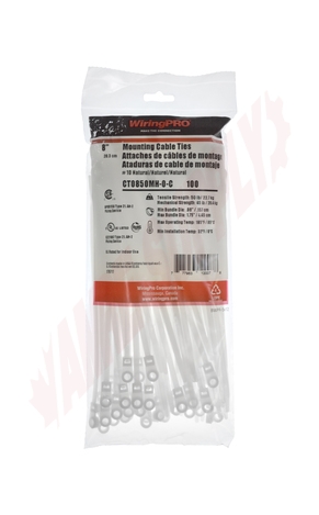Photo 3 of CT0850MH-0-C : WiringPro 8 50lb Mounting Hole Cable Tie, Natural, 100/Package