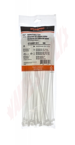 Photo 3 of CT1150ST-0-C : WiringPro 11.2 50lb Cable Tie, Natural, 100/Package