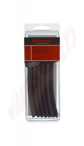 Photo 2 of P-SWT1/4-6-X : WiringPro 1/4 x 6 Single Wall Shrink Tubing, Black, 12/Package