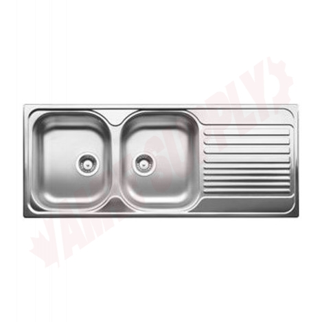 Photo 1 of 401653 : Blanco Tipo 8 S Drop-In Kitchen Sink with Right Drainboard, 2 Bowls, Stainless Steel