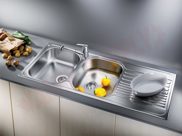 Photo 2 of 401653 : Blanco Tipo 8 S Drop-In Kitchen Sink with Right Drainboard, 2 Bowls, Stainless Steel