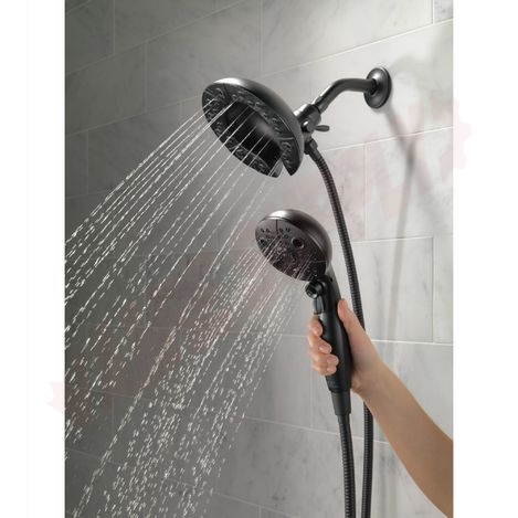 Photo 2 of 58480-BL-PK : Delta H20Kinetic In2ition Two-In-One Shower, Matte Black
