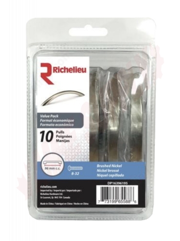 Photo 3 of DP16396195 : Richelieu 4-1/2 Contemporary Metal Handle Pull, Brushed Nickel, 10/Pack