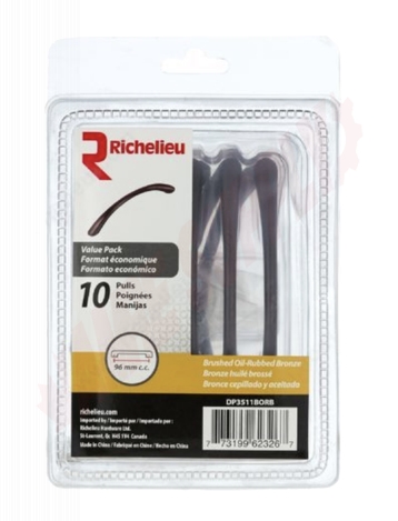 Photo 4 of DP3511BORB : Richelieu 3 Contemporary Metal Handle Pull, Oil Rubbed Bronze, 10/Pack