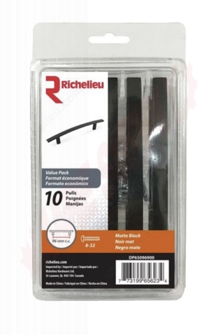 Photo 3 of DP65096900 : Richelieu 3 Transitional Metal Handle Pull, Matte Black, 10/Pack