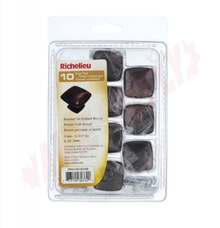 Photo 4 of DP81091BORB : Richelieu Transitional Metal Knobs, Brushed Oil Rubbed Bronze, 10/Pack