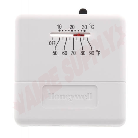 Photo 1 of TS812A1007 : Honeywell Home Low Voltage Mercury-Free Thermostat with Positive Off, Heat Only, °C/°F