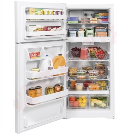 Photo 2 of GTE16DTNLWW : GE 15.6 cu. ft. Top Freezer Refrigerator, White