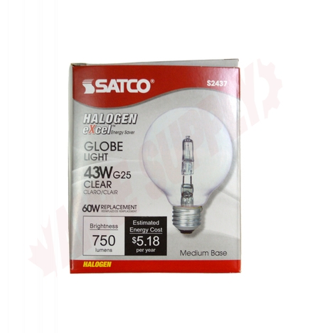 Photo 3 of S2437 : 43W G25 Halogen Lamp, Clear