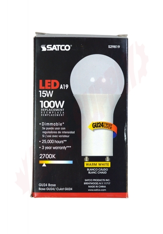 Photo 4 of S29819 : 15W A19 LED Lamp, 2700K, Dimmable