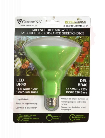 Photo 2 of B-LED26GR4016W-D : Canarm 15.5W Greenchoice LED Grow Bulb, 1300K