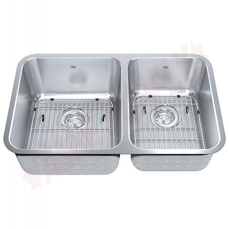 Photo 1 of KSC2RUA-9D : Kindred Collection Undermount Kitchen Sink, 2 Bowls, Stainless Steel, with Grids