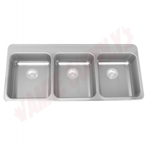 Photo 1 of LBT6407CB-1-3 : Franke Drop-In Kitchen Sink, 3 Bowls, 3 Holes, Stainless Steel