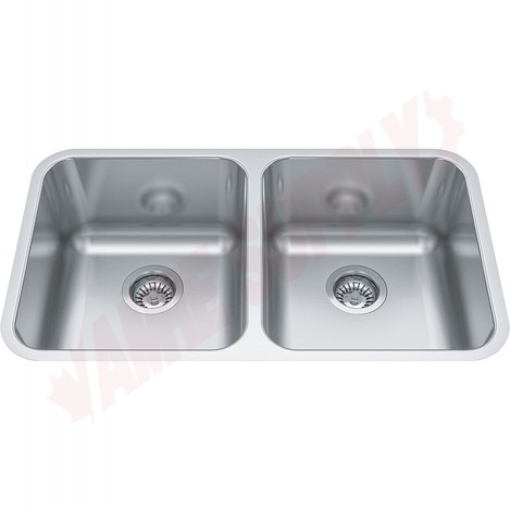 Photo 1 of ND1831UA-9 : Kindred Reginox Undermount Kitchen Sink, 2 Bowls, Stainless Steel