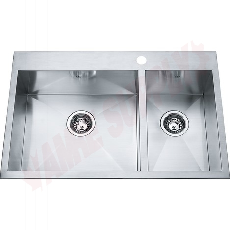 Photo 1 of QCLF2031R-8-1 : Kindred Steel Queen Dual Mount Kitchen Sink, 2 Bowls, 1 Hole, Stainless Steel