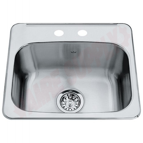 Photo 1 of QSL1719-8-2 : Kindred Steel Queen Drop-In Hospitality Sink, 1 Bowl, 2 Holes, Stainless Steel