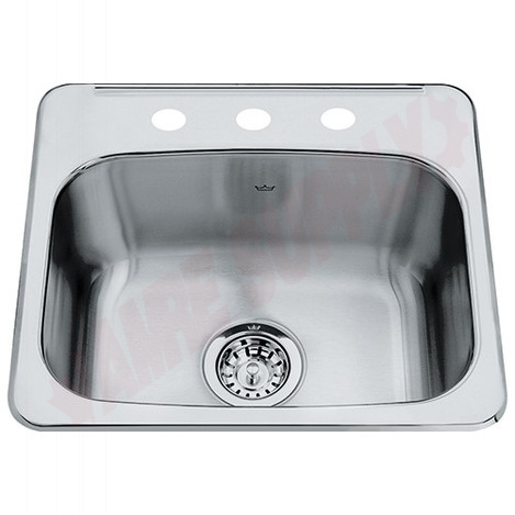 Photo 1 of QSL1719-8-3 : Kindred Steel Queen Drop-In Hospitality Sink, 1 Bowl, 3 Holes, Stainless Steel