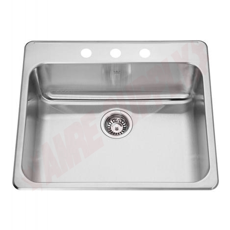 Photo 1 of QSL2225-12-3 : Kindred Steel Queen Drop-In Kitchen Sink, 1 Bowl, 3 Holes, Stainless Steel