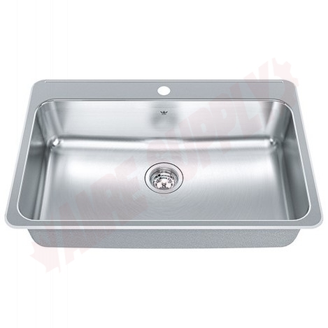 Photo 1 of QSLA2031-8-1 : Kindred Steel Queen Drop-In Kitchen Sink, 1 Bowl, 1 Hole, Stainless Steel