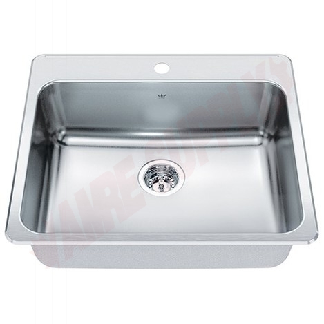 Photo 1 of QSLA2225-8-1 : Kindred Steel Queen Drop-In Kitchen Sink, 1 Bowl, 1 Hole, Stainless Steel