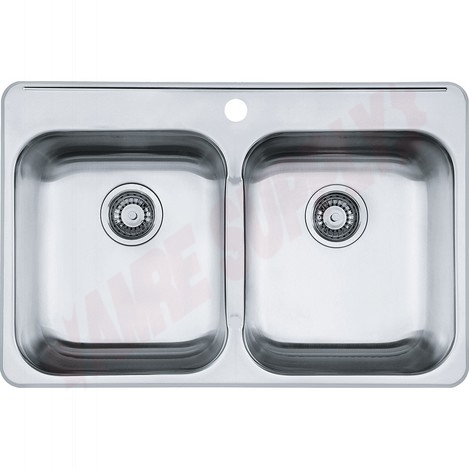Photo 1 of RDL5279-1 : Kindred Reginox Drop-In Kitchen Sink, 2 Bowls, 1 Hole, Stainless Steel