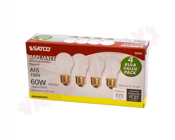 Photo 3 of S8523 : 60W A15 Incandescent Lamp, 2700K, Frosted, 4/Pack