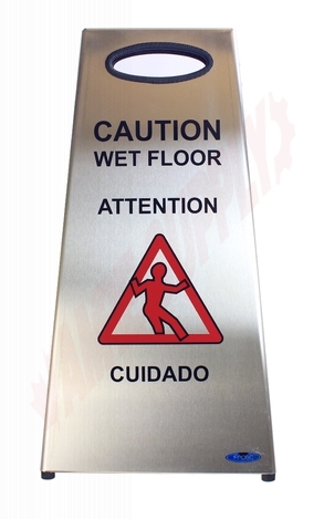 Photo 2 of 1119F : Frost Stainless Steel Caution Wet Floor Sign, 24-3/8 H, 13 Bottom Width
