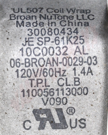 Photo 13 of S10941066 : Broan Nutone Range Hood Motor Assembly, 2 Speeds