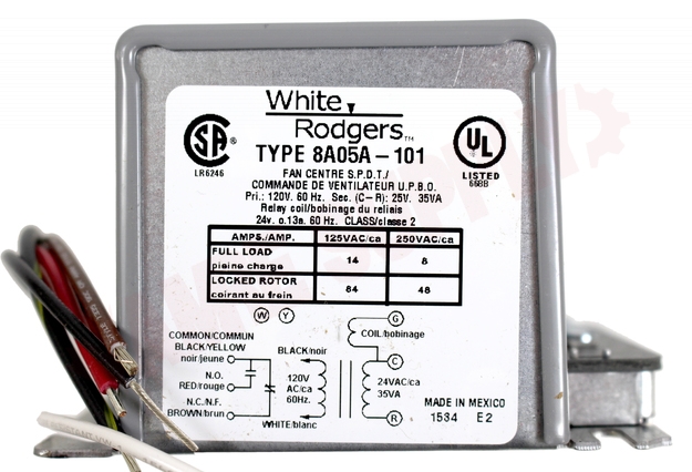 Photo 10 of 8A05A-201 : Emerson White-Rodgers 8A05A-201 Relay/Transformer, 120VAC, Enclosed, SPDT