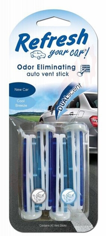 Photo 1 of E301433400 : Refresh Your Car Dual Scent Vent Sticks, New Car & Cool Breeze, 4/Pack