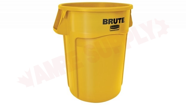 Photo 1 of 264360YEL : Rubbermaid Vented BRUTE Container, 44gal, Yellow