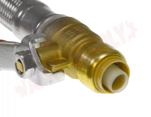 Photo 4 of U3568FX18BLCA : SharkBite Lead-Free Hot Water Tank 18 Flexible Connector with Ball Valve, 1/2 x 3/4