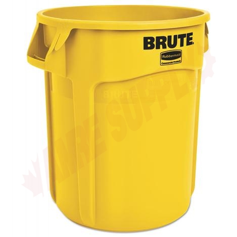 Photo 1 of 262088YEL : Rubbermaid BRUTE Container, 20 gal., Yellow