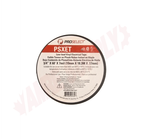 Photo 2 of PSXET : ProSelect Electrical Tape, Black, 3/4 x 60'
