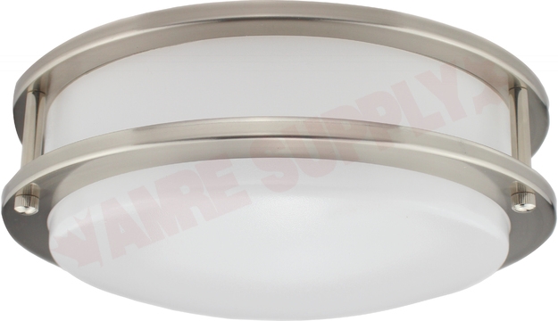 Photo 1 of 68062 : Standard Lighting 12 Flush Mount Double Ring, Brushed Nickel, Frosted Acrylic Round, 20W LED, 4000K