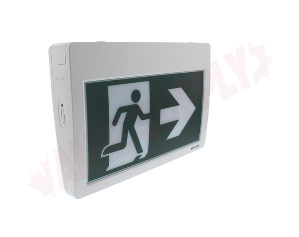 Photo 8 of RMPN0WH-IB : Stanpro Exit Sign, Running Man, Thermoplastic, 90 Minute Self-Powered LED, Universal Faces