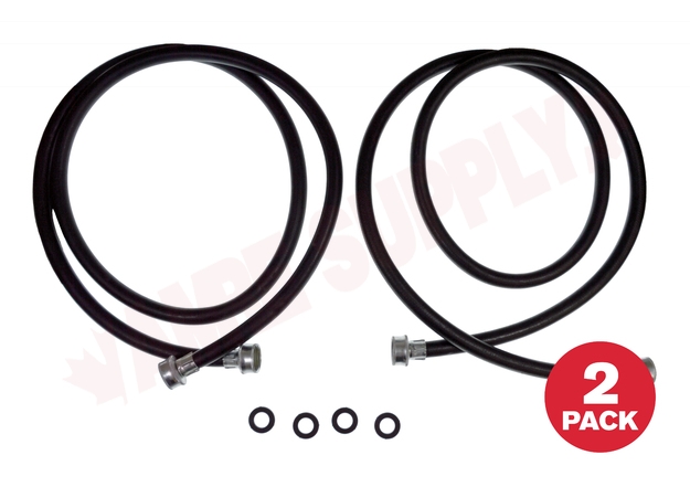Photo 1 of 3806FFB2 : Supco 3806FFB2 Washer Fill Hose Set, Black Rubber, 2 Pieces, 72