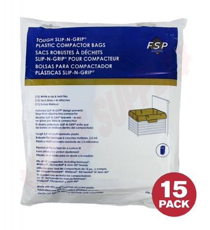Photo 1 of W10165295RP : Whirlpool W10165295RP Universal Trash Compactor Bags, 15, 15/Pack