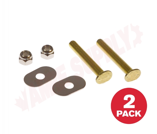 Photo 1 of PFC54A10 : ProFlo 5/16 x 2-1/4 Brass Plated Toilet Closet Bolts, 2/Pack 