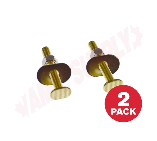 Photo 1 of ULN207 : Master Plumber 5/16 x 2-1/4 Brass Plated Toilet Closet Bolts, 2/Pack