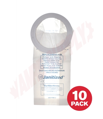 Photo 1 of DB28500 : Dustbane BackPack Vac Single Use Micro Filter Dust Bags, 10/Pack