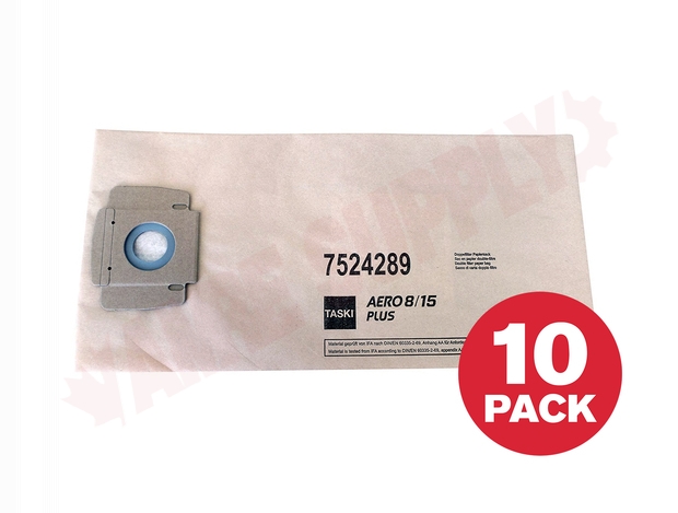 Photo 1 of 80-7524289 : Taski Aero 8/15 Paper Filter Bags, 10/Pack