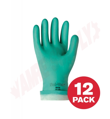 Photo 1 of 37175-L : Ansell Sol-Vex Nitrile Gloves, Large, 12 Pairs/Pack