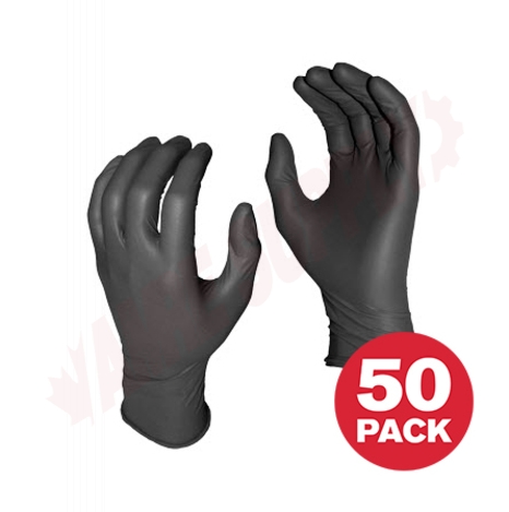 Photo 1 of 5555PF-XL : Watson Grease Monkey Black Nitrile Powder Free Gloves, 8 mil, Extra Large, 50/Box
